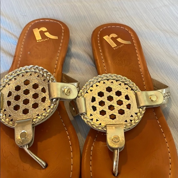 Gold  and Tan Sandals - Picture 6 of 7